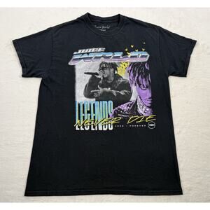 Juice Wrld Mens Black "Legends Never Die" 999 Club World Hip Hop Tshirt Size Med